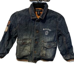 Sean John Kids Denim Puffer Jean Jacket Lined Size 5/6 Casual School Vintage